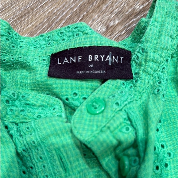 Lane Bryant Size 28 Green Boxy Blouse with Cuffed Sleeves - Picture 2 of 14